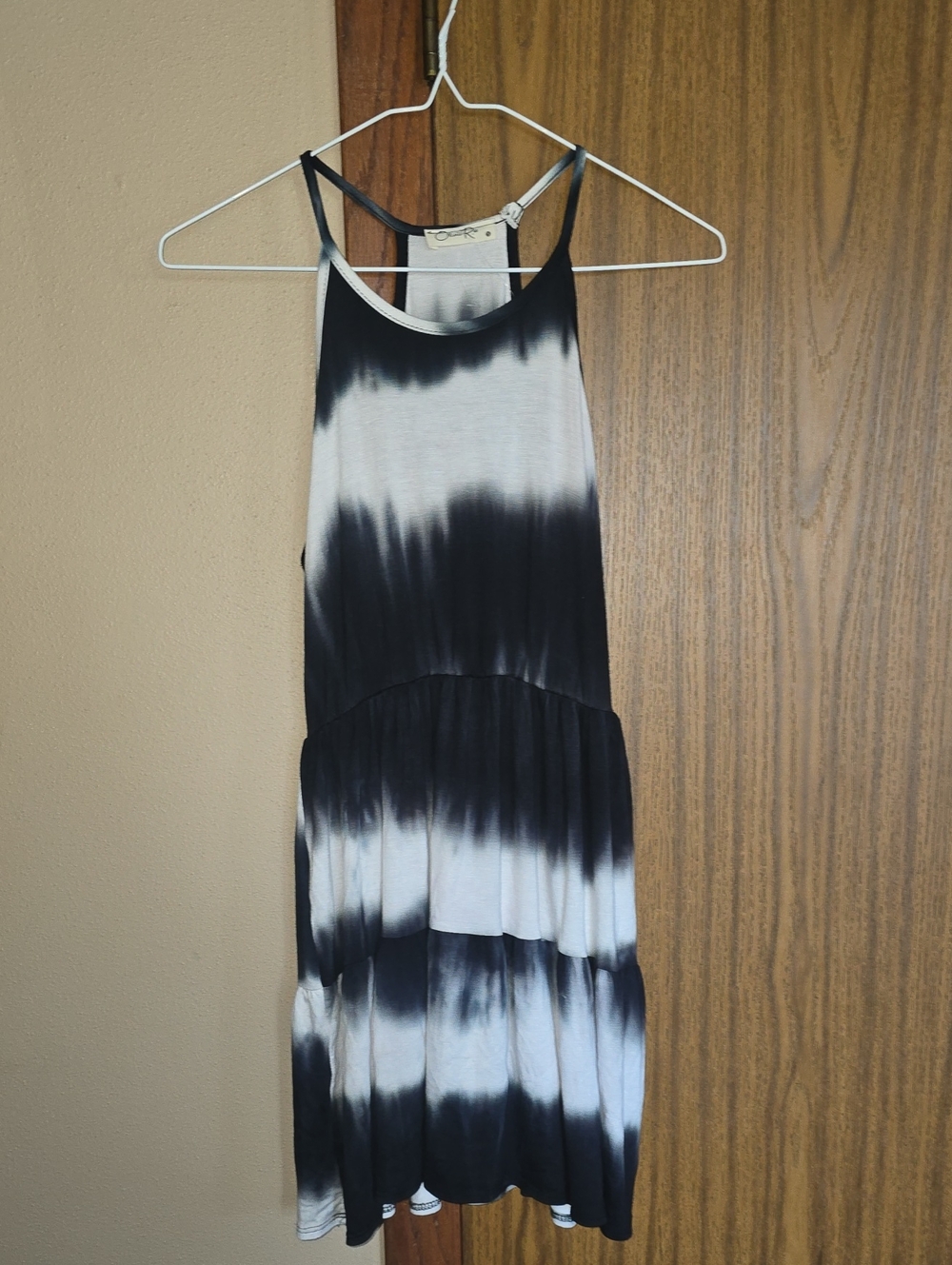 Olivia Rae Black & White Tie-Dye Midi Dress